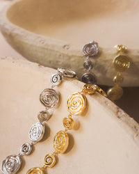 Rosette Coil Link Bracelet- Silver View 3