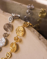Rosette Coil Link Bracelet- Silver View 4