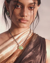 Sunset Stone Cord Necklace- Green view 2