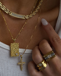 Coco Cross Necklace- Gold View 3