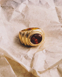 The Elizabeth Garnet Ring- Gold View 3