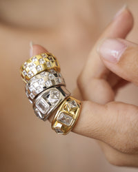 Checkerboard Cigar Band- Silver View 3