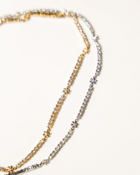 Daisy Ballier Chain Necklace- Silver | Luv Aj