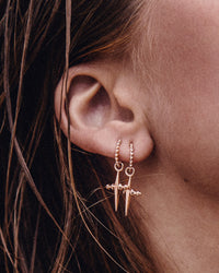 Mini Cross Hoops- Rose Gold View 2