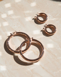 Amalfi Tube Hoops- Rose Gold View 3