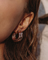 Baby Amalfi Tube Hoops- Rose Gold View 5