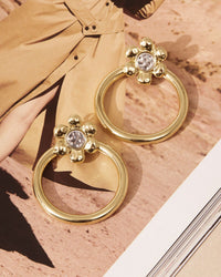 Flora Statement Hoops- Silver View 3