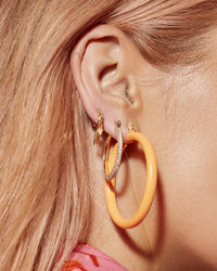 Mini Triple Pave Hoops- Gold View 2