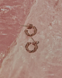 Baby Rope Hoops- Rose Gold View 2