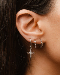 Continuous Chain Hoops- Silver View 2