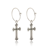 Isidore Cross Hoops- Silver View 1