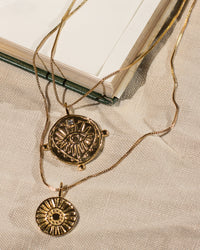 Evil Eye Double Coin Necklace- Gold View 6