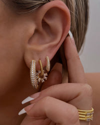 The Reversible Mini Amalfi Hoops- Gold (Ships Mid December) View 5