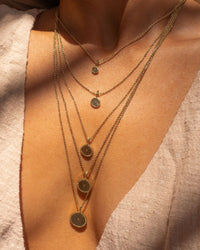Multi Coin Charm Necklace- Gold view 2