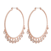 Maraca Shaker Statement Hoops- Rose Gold
