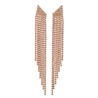 Cascading Chain Earrings- Rose Gold View 1