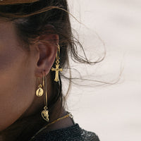 Isidore Cross Hoops- Gold View 5