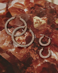 Pave Baby Amalfi Hoops- Rose Gold View 5