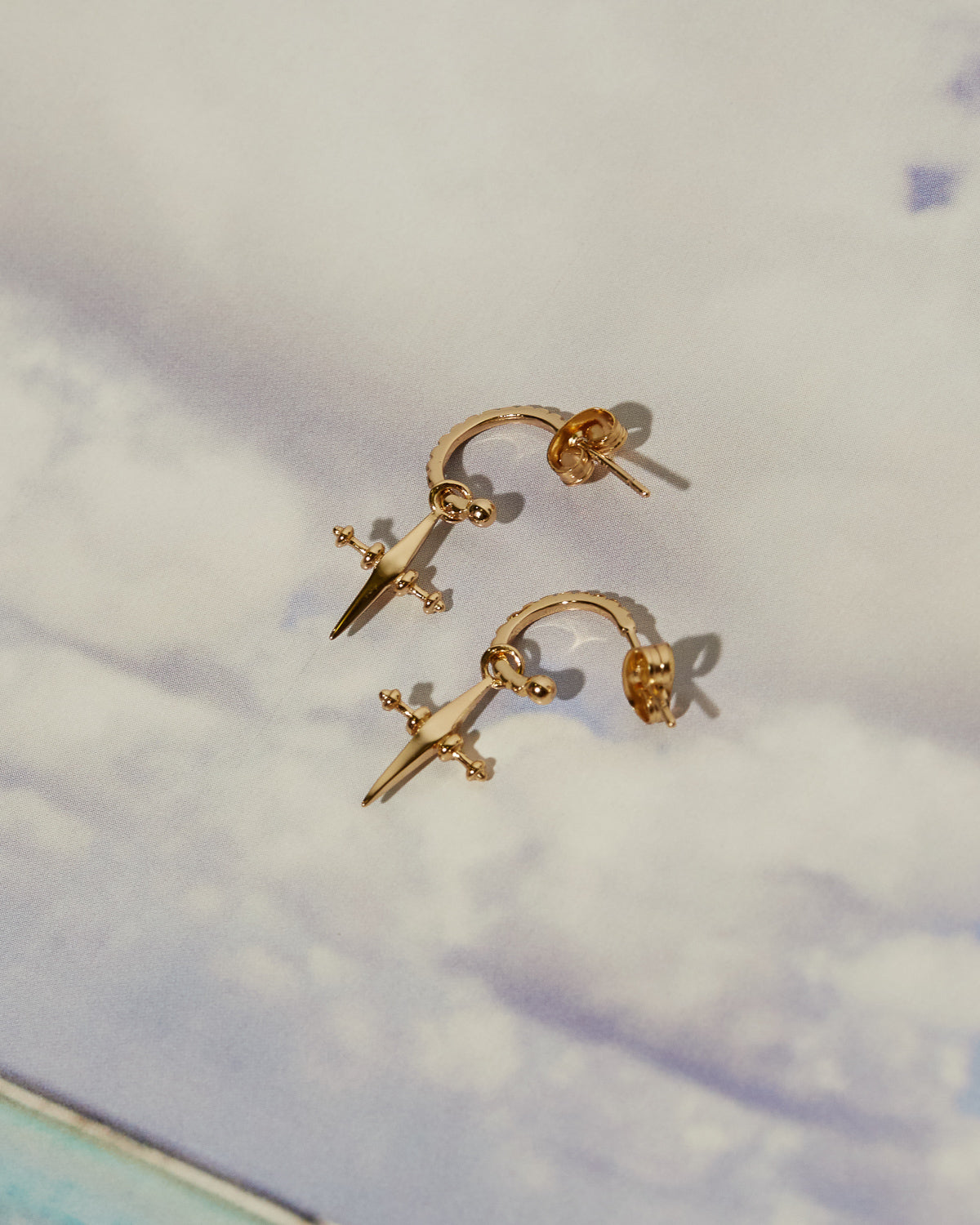Mini Cross Hoops- Gold | Luv Aj
