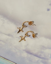 Mini Cross Hoops- Gold (Ships Mid January) view 2