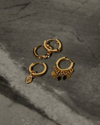 Evil Eye Hoop Huggies - Gold View 4
