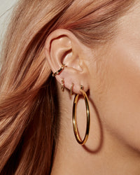 Continuous Chain Hoops- Gold View 5