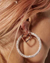 Pave Amalfi Hoops- Rose Gold view 2