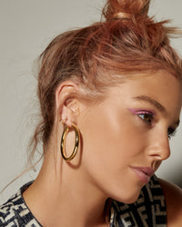 Baby Chain Hoops- Rose Gold View 4