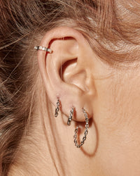 Curb Link Hoops- Rose Gold View 4