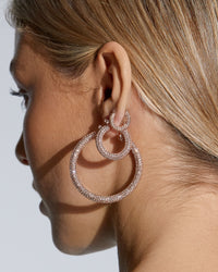 Pave Baby Amalfi Hoops- Rose Gold- Light Peach View 2