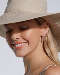 Pave Baby Amalfi Hoops- Rose Gold- Light Peach View 4