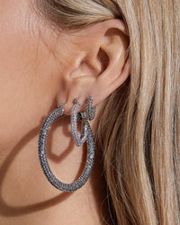 Pave V Hoops- Gold View 3