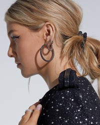 Pave Amalfi Hoops- Rose Gold- Jet View 5