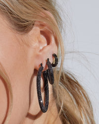 Pave Amalfi Hoops- Gunmetal- Jet View 6