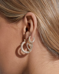 Pave Baby Amalfi Hoops- Rose Gold- Rainbow Crystal View 3