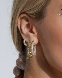 Pave Amalfi Huggies- Gold- Rainbow Crystal View 4
