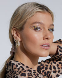 Pave Loop Studs- Gold View 3