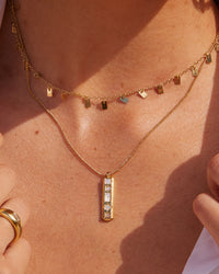 Baguette Disc Shaker Necklace- Silver View 2