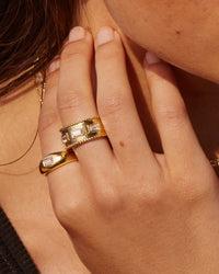 Baguette Dome Ring- Gold View 2