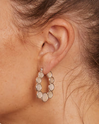 Mother of Pearl Circle Hoops- Silver View 3