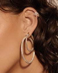 Pave Skinny Amalfi Hoops- Gold View 4