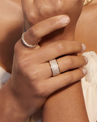 Pave Cigar Ring- Gold View 2