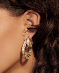 Pave Baby Celine Hoops- Silver View 3