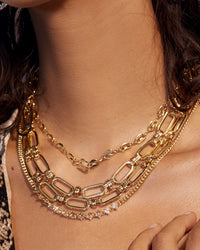 Ballier Curb Chain Necklace- Gold View 3