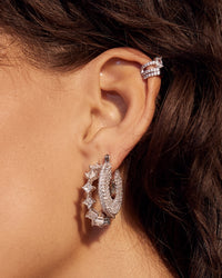 Pave Stefano Hoops- Silver View 2