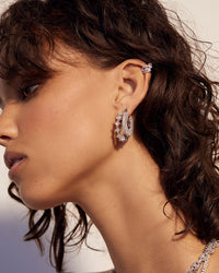 Princess Bijou Hoops- Silver View 3