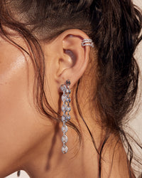 Pave Mariner Link Drop Earrings- Silver View 3