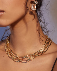 Isabella Statement Necklace- Gold view 2