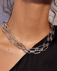 Isabella Statement Necklace- Silver View 2