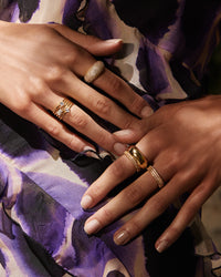 XL Pave Tube Ring- Gold View 7